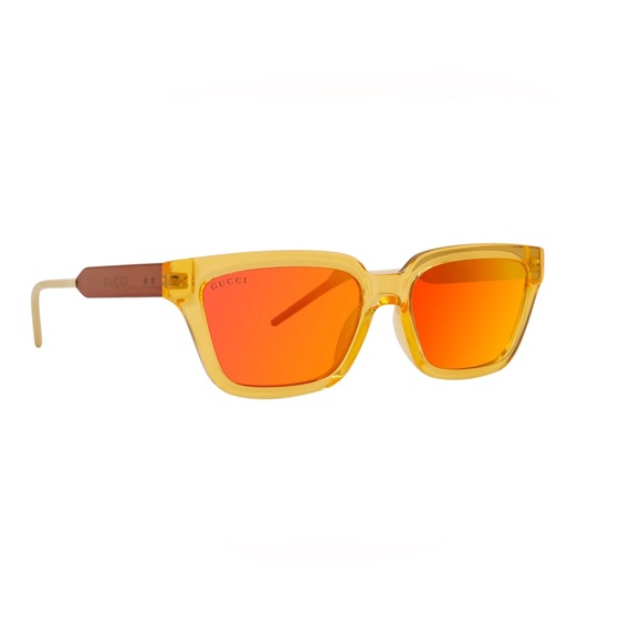 New  - Gucci - GG0975S Orange Crystal/Orange Rectangular unisex Sunglasses … - Picture 3 of 16